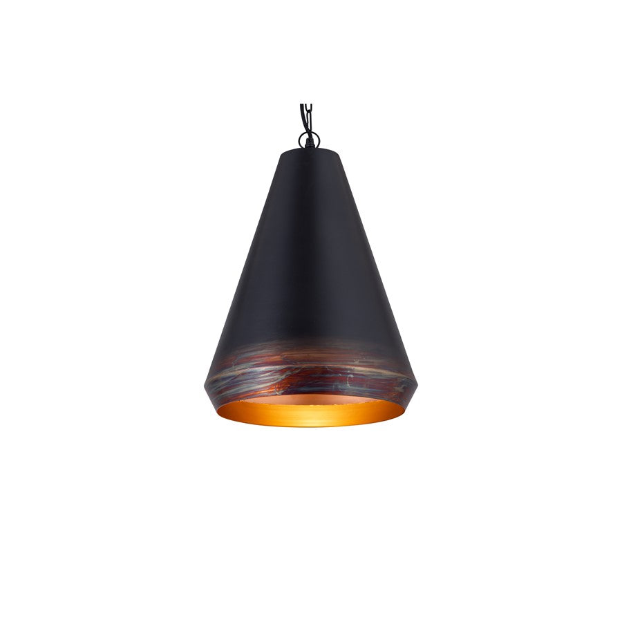 Canarm Madison 14in 1-Light Pendant | Two Tone Black and Gold Metal | Kitchen Island & Dining Room | 14 x 14 x 18 in | Model IPL2077B01TT