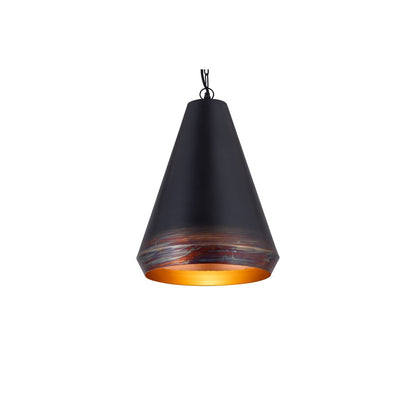 Canarm Madison 14in 1-Light Pendant | Two Tone Black and Gold Metal | Kitchen Island & Dining Room | 14 x 14 x 18 in | Model IPL2077B01TT