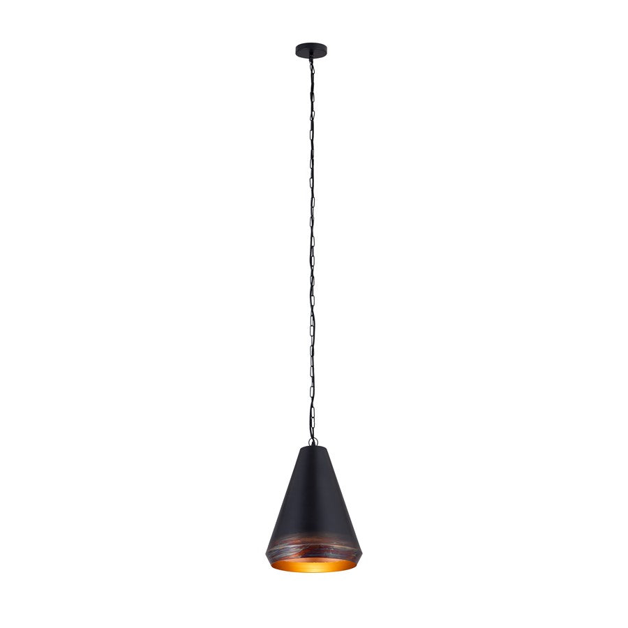 Canarm Madison 14in 1-Light Pendant | Two Tone Black and Gold Metal | Kitchen Island & Dining Room | 14 x 14 x 18 in | Model IPL2077B01TT