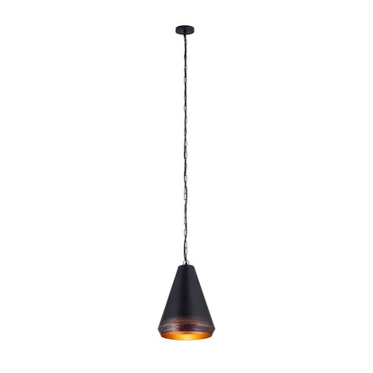Canarm Madison 14in 1-Light Pendant | Two Tone Black and Gold Metal | Kitchen Island & Dining Room | 14 x 14 x 18 in | Model IPL2077B01TT