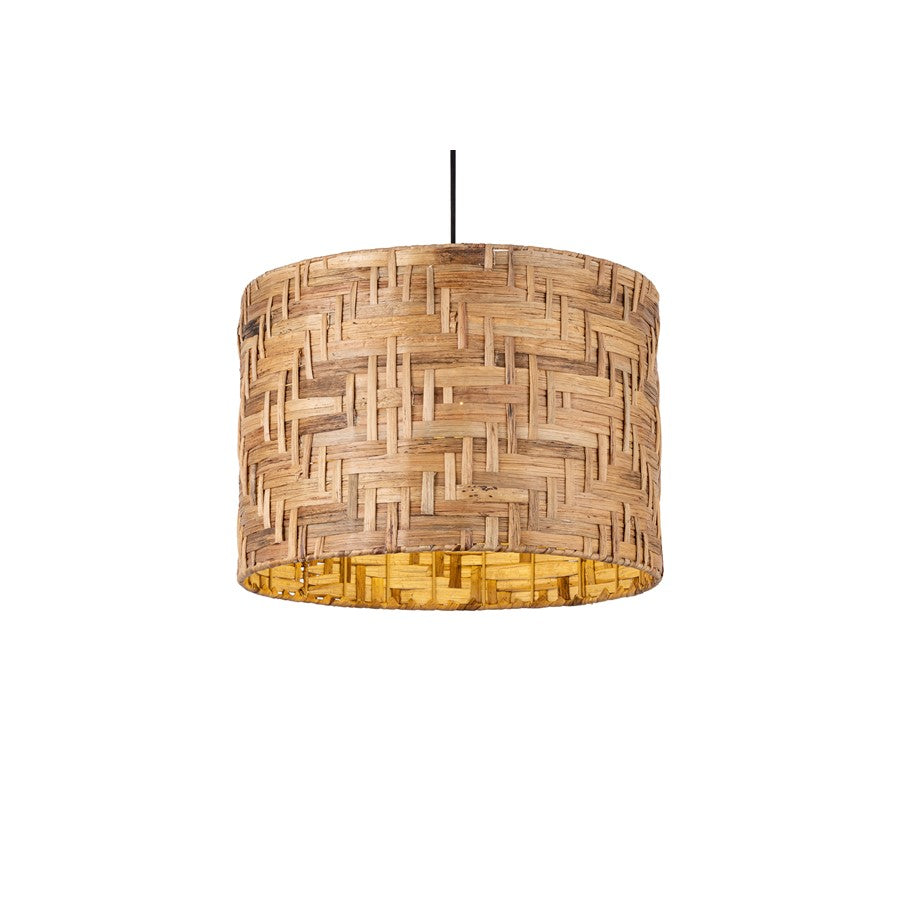 Canarm Madison 19in 1-Light Pendant | Natural Seagrass Drum Shade | Kitchen Island & Dining Room | 19 x 19 x 14 in | Model IPL2080B01NA