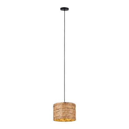 Canarm Madison 19in 1-Light Pendant | Natural Seagrass Drum Shade | Kitchen Island & Dining Room | 19 x 19 x 14 in | Model IPL2080B01NA
