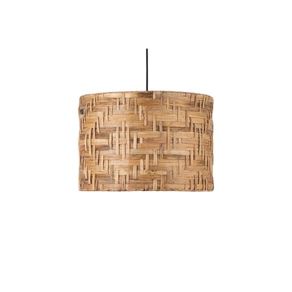 Canarm Madison 19in 1-Light Pendant | Natural Seagrass Drum Shade | Kitchen Island & Dining Room | 19 x 19 x 14 in | Model IPL2080B01NA