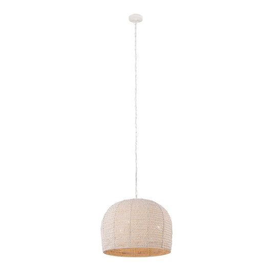 Canarm Devi 24in 3-Light Pendant | Boho Natural Macramé Shade | Dining Room & Bedroom | 24 x 24 x 19 in | Model IPL2081B03NA