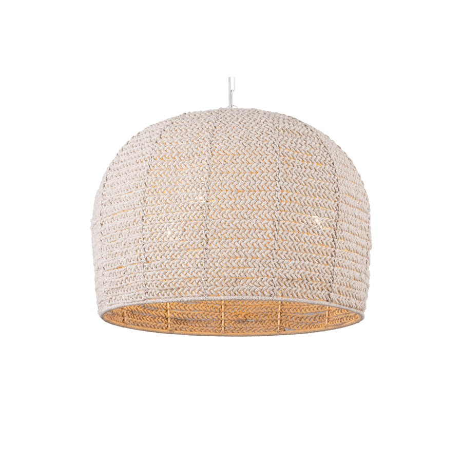 Canarm Devi 24in 3-Light Pendant | Boho Natural Macramé Shade | Dining Room & Bedroom | 24 x 24 x 19 in | Model IPL2081B03NA