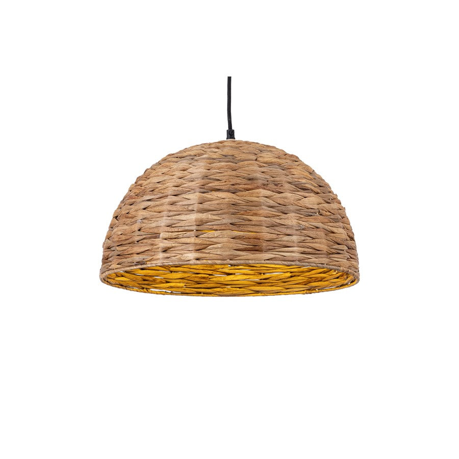 Canarm Kaia 16in 1-Light Pendant | Coastal Natural Seagrass Shade | Kitchen Island & Bedroom | 16 x 16 x 9 in | Model IPL2082B01NA