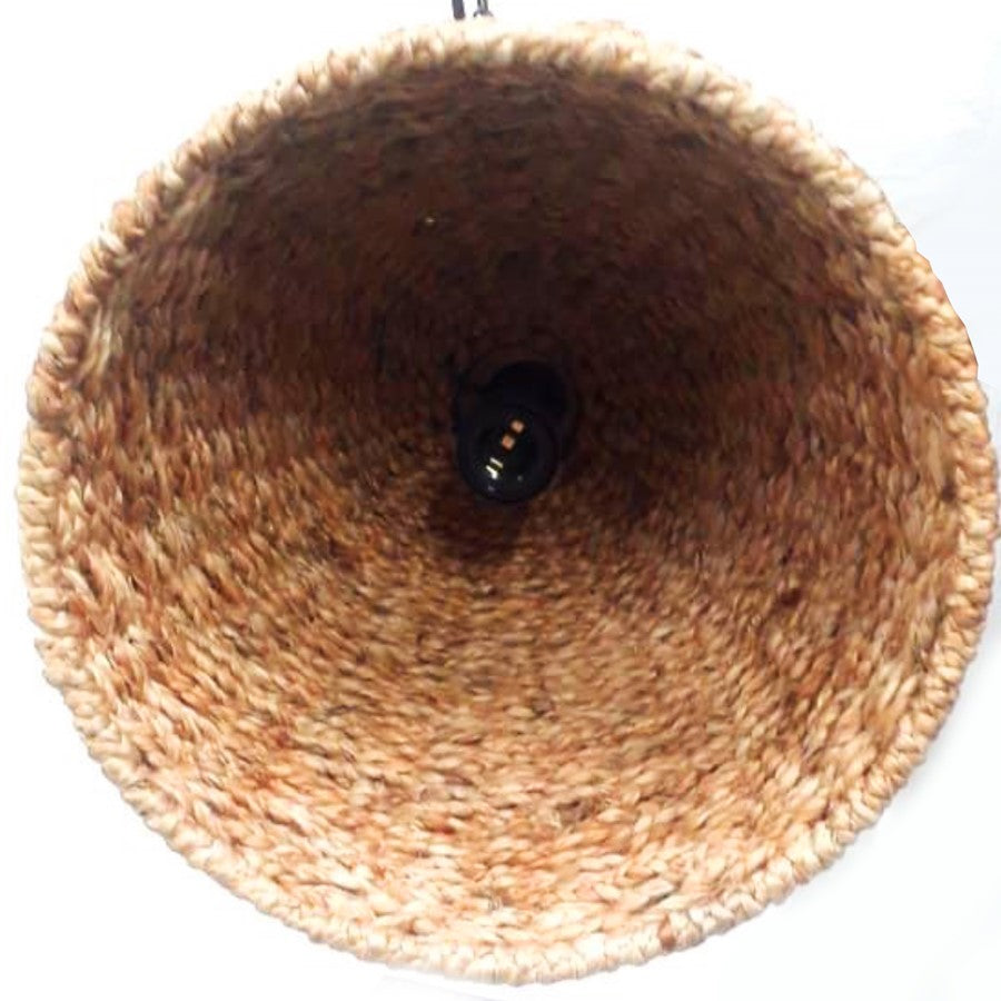 Canarm Madison 12in 1-Light Pendant | Boho Black Jute & Wood Shade | Dining Room & Kitchen | 12 x 12 x 16 in | Model IPL2083B01NAB