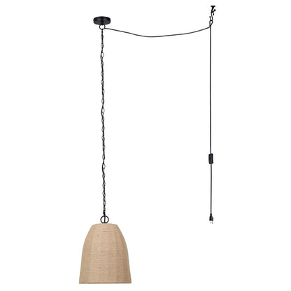 Canarm Hanoi 18in 1-Light Pendant | Matte Black Bamboo and Opal Glass | Living Room & Dining Room | 18 x 18 x 10.5 in | Model IPL2109B01BK