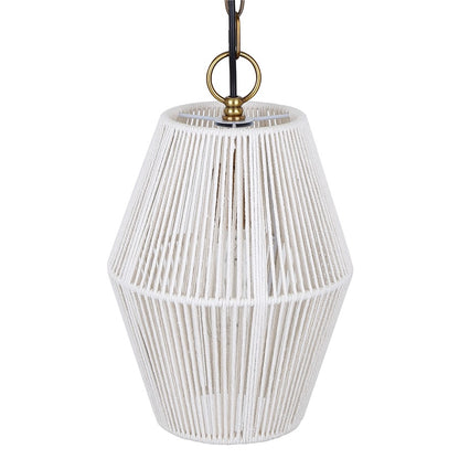 Canarm Klima 8.5in 1-Light Pendant | Gold and Ivory String | Living Room & Bedroom | 8.5 x 8.5 x 13.25 in | Model IPL2111B01GD