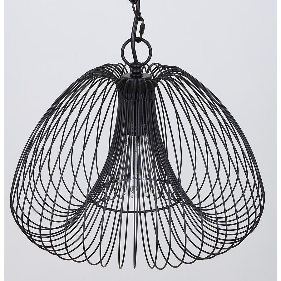 Canarm Stockholm 16in 1-Light Pendant | Matte Black Metal | Living Room & Dining Room | 16 x 16 x 12.5 in | Model IPL2112B01BK