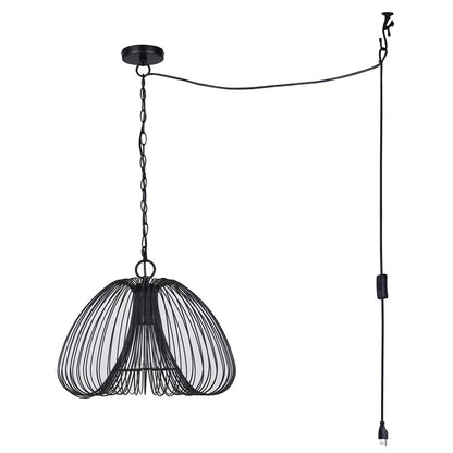 Canarm Stockholm 16in 1-Light Pendant | Matte Black Metal | Living Room & Dining Room | 16 x 16 x 12.5 in | Model IPL2112B01BK