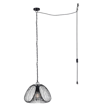Canarm Stockholm 16in 1-Light Pendant | Matte Black Metal | Living Room & Dining Room | 16 x 16 x 12.5 in | Model IPL2112B01BK