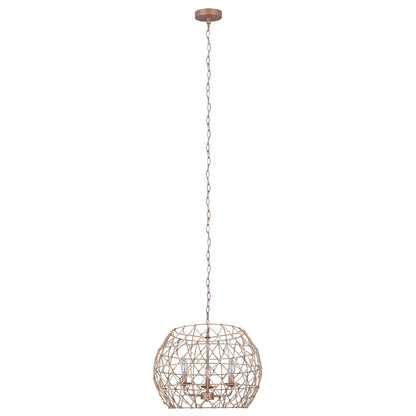 Canarm Aura 20in 3-Light Pendant | Coastal Tan Rope and Metal | Kitchen Island & Dining Room | 20 x 20 x 14 in | Model IPL2124B03BR20