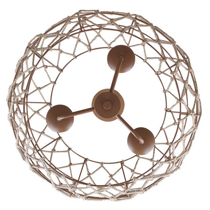 Canarm Aura 20in 3-Light Pendant | Coastal Tan Rope and Metal | Kitchen Island & Dining Room | 20 x 20 x 14 in | Model IPL2124B03BR20