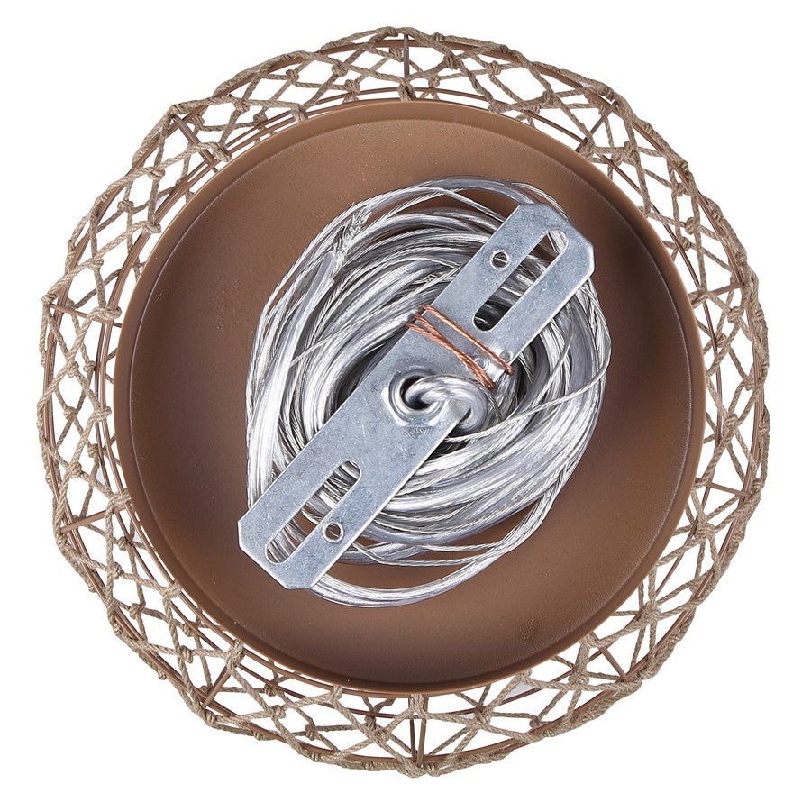 Canarm Aura 20in 3-Light Pendant | Coastal Tan Rope and Metal | Kitchen Island & Dining Room | 20 x 20 x 14 in | Model IPL2124B03BR20