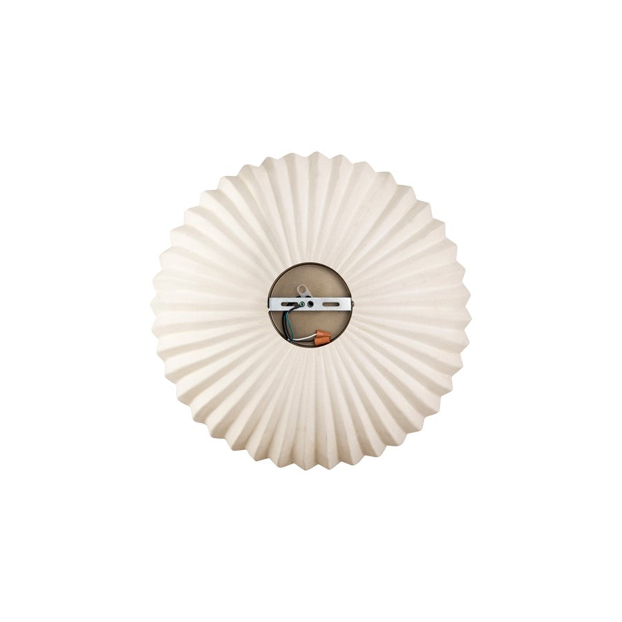 Canarm Audrey 15in 1-Light Pendant | Antique Brass and Ribbed Ceramic Shade | Entryway & Dining Room | 15 x 15 x 11 in | Model IPL2152B01AB