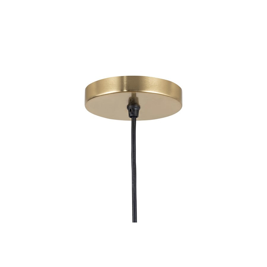 Canarm Kali 9.8in 1-Light Pendant | Natural Mango Wood and Frosted Glass | Kitchen Island & Reading Nook | 9.8 x 9.8 x 8.75 in | Model IPL2153B01NA
