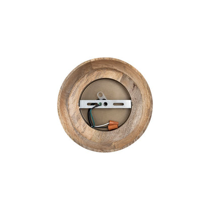 Canarm Kali 9.8in 1-Light Pendant | Natural Mango Wood and Frosted Glass | Kitchen Island & Reading Nook | 9.8 x 9.8 x 8.75 in | Model IPL2153B01NA