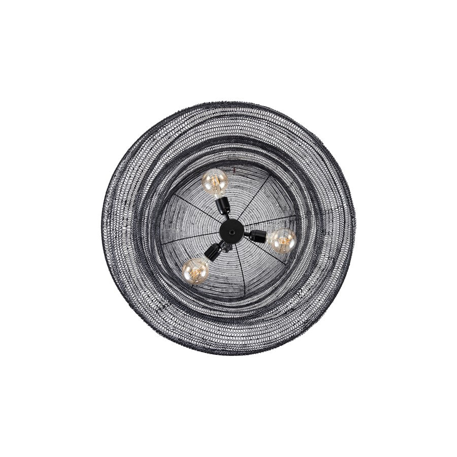 Canarm Kara 20in 3-Light Pendant | Industrial Matte Black and Mesh Iron | Kitchen Island & Dining Room | 20 x 20 x 31 in | Model IPL2154B03BP