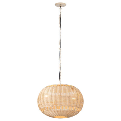 Canarm Sidney 23in 3-Light Pendant | Coastal Natural Rattan and Iron | Dining Room & Living Room | 23 x 23 x 17 in | Model IPL2156B03NA