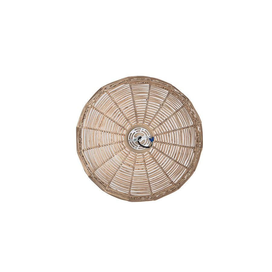 Canarm Sidney 23in 3-Light Pendant | Coastal Natural Rattan and Iron | Dining Room & Living Room | 23 x 23 x 17 in | Model IPL2156B03NA