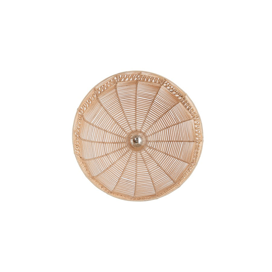 Canarm Indy 16in 1-Light Pendant | Natural Rattan and Iron | Dining Room & Kitchen | 16 x 16 x 17 in | Model IPL2157B01NA