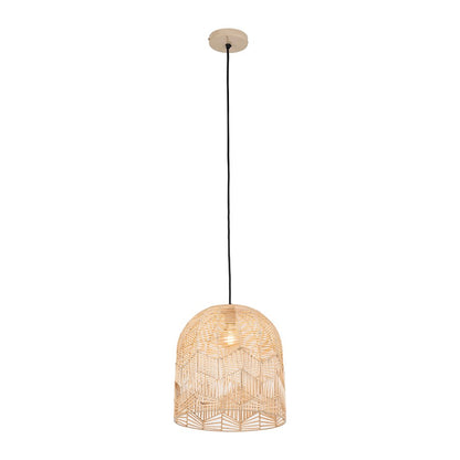 Canarm Indy 16in 1-Light Pendant | Natural Rattan and Iron | Dining Room & Kitchen | 16 x 16 x 17 in | Model IPL2157B01NA
