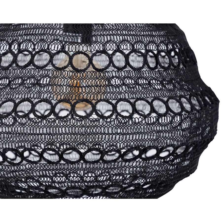 Canarm Agra 14.5in 1-Light Swag Pendant | Boho Modern Matte Black Metal | Dining Room & Kitchen Island | 14.5 x 14.5 x 7 in | Model IPL2178B01BK