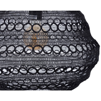 Canarm Agra 14.5in 1-Light Swag Pendant | Boho Modern Matte Black Metal | Dining Room & Kitchen Island | 14.5 x 14.5 x 7 in | Model IPL2178B01BK
