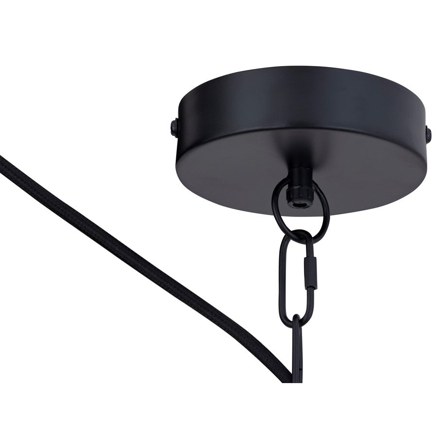Canarm Agra 14.5in 1-Light Swag Pendant | Boho Modern Matte Black Metal | Dining Room & Kitchen Island | 14.5 x 14.5 x 7 in | Model IPL2178B01BK