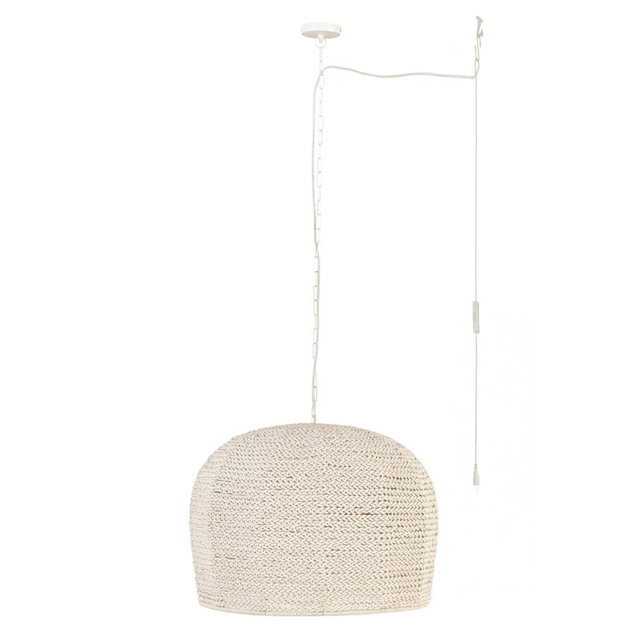 Canarm Kutna 26in 3-Light Swag Pendant | Boho Modern Natural Woven Iron | Kitchen Island & Living Room | 26 x 26 x 18 in | Model IPL2179B03NA