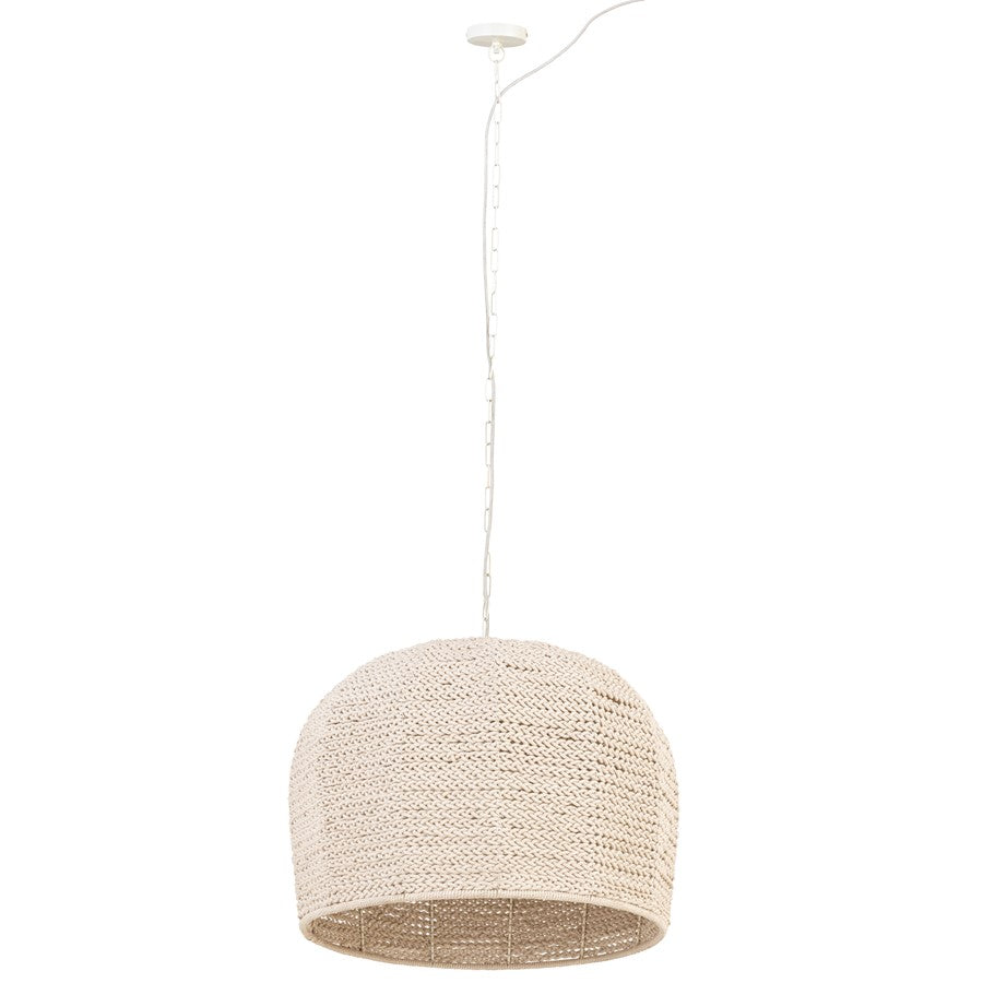 Canarm Kutna 26in 3-Light Swag Pendant | Boho Modern Natural Woven Iron | Kitchen Island & Living Room | 26 x 26 x 18 in | Model IPL2179B03NA