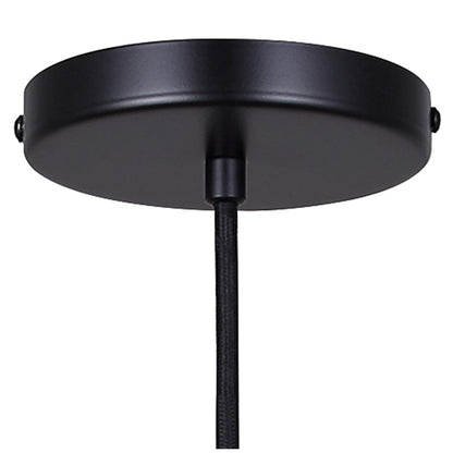 Canarm Madison 23.6in 1-Light Pendant | Modern Matte Black Steel & Rattan | Dining Room & Kitchen Island | Model IPL2182B01BKP