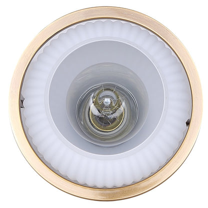 Canarm Eve 6in 1-Light Pendant | Modern Gold and Ribbed Opal Glass | Kitchen Island & Dining Room | 6 x 6 x 14.625 in | Model IPL2190B01GD