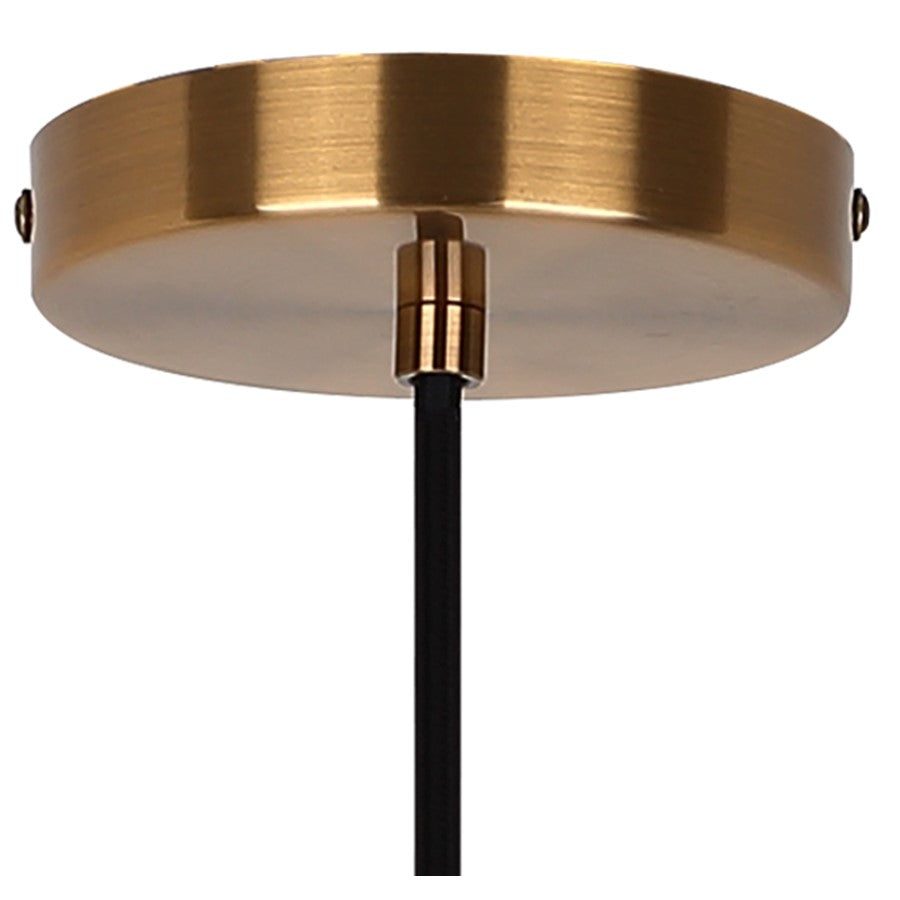 Canarm Eve 6in 1-Light Pendant | Modern Gold and Ribbed Opal Glass | Kitchen Island & Dining Room | 6 x 6 x 14.625 in | Model IPL2190B01GD