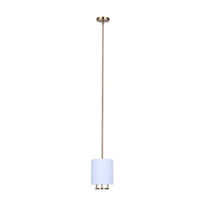 Canarm Bonnie 8in 1-Light Pendant | Modern Gold and White Fabric Shade | Kitchen Island & Dining Room | 8 x 8 x 13.75 in | Model IPL2191B01GD