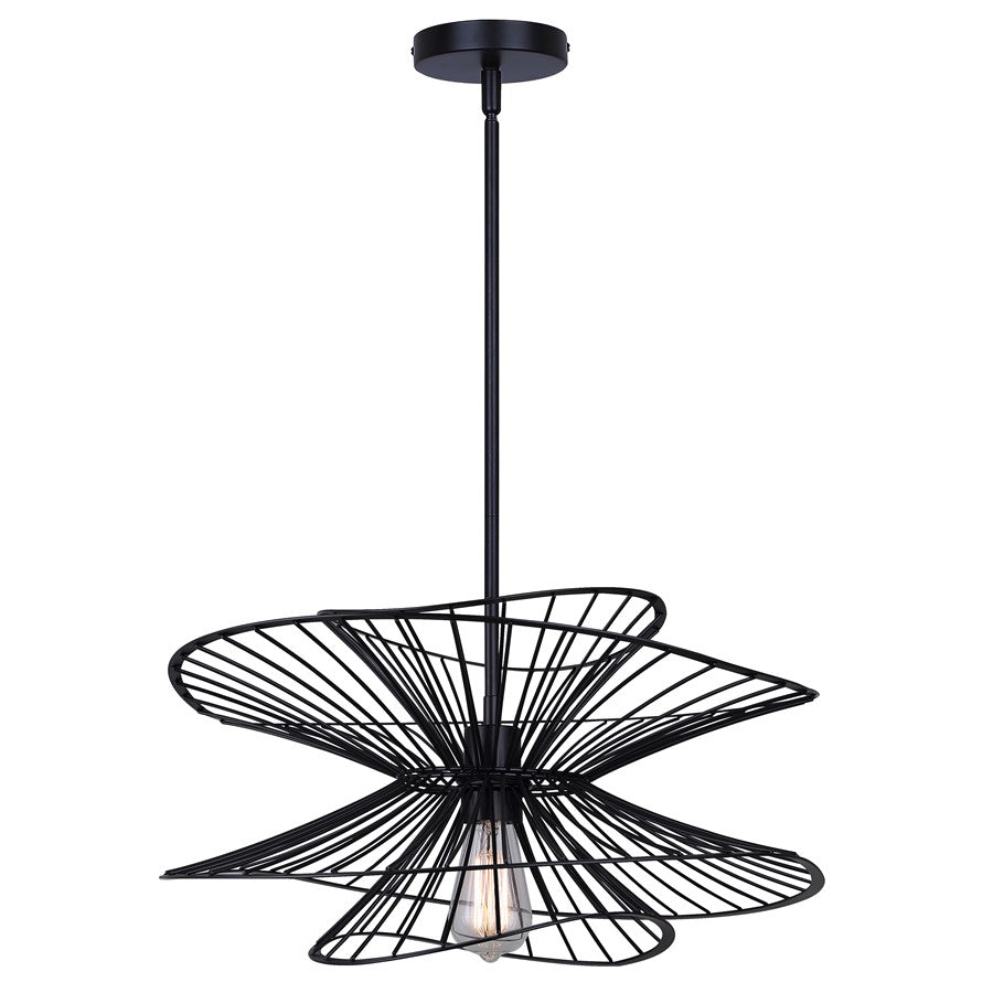 Canarm Channel 20in 6-Light Pendant | Industrial Black Steel | Kitchen Island & Dining Room | 20 x 20 x 16.625 in | Model IPL2193B01BK