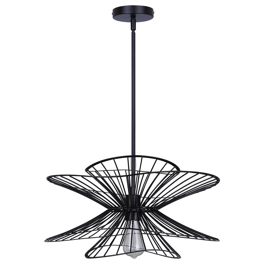 Canarm Channel 20in 6-Light Pendant | Industrial Black Steel | Kitchen Island & Dining Room | 20 x 20 x 16.625 in | Model IPL2193B01BK