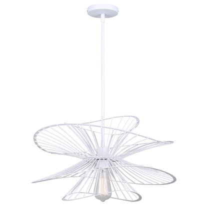 Canarm Channel 20in 1-Light Pendant | Industrial White Steel | Kitchen Island & Dining Room | 20 x 20 x 16.625 in | Model IPL2193B01WH