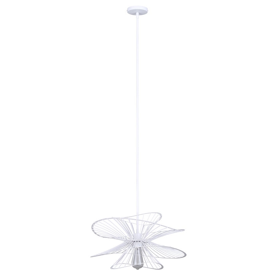 Canarm Channel 20in 1-Light Pendant | Industrial White Steel | Kitchen Island & Dining Room | 20 x 20 x 16.625 in | Model IPL2193B01WH