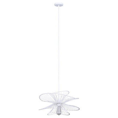 Canarm Channel 20in 1-Light Pendant | Industrial White Steel | Kitchen Island & Dining Room | 20 x 20 x 16.625 in | Model IPL2193B01WH