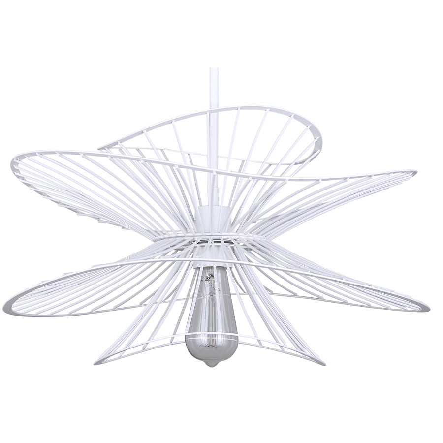 Canarm Channel 20in 1-Light Pendant | Industrial White Steel | Kitchen Island & Dining Room | 20 x 20 x 16.625 in | Model IPL2193B01WH