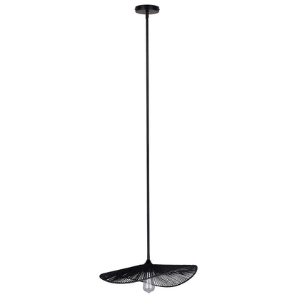 Canarm Georgia 20in 1-Light Pendant | Boho Black Woven Steel | Dining Room & Living Area | 20 x 20 x 9.375 in | Model IPL2208B01BK