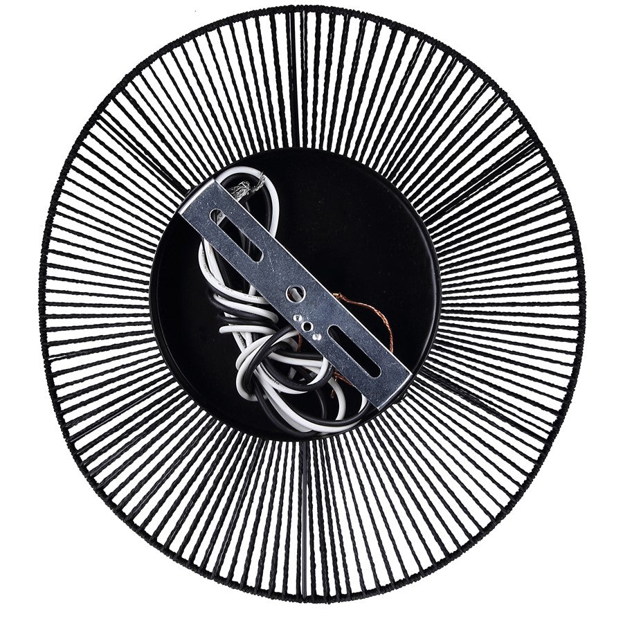 Canarm Georgia 20in 1-Light Pendant | Boho Black Woven Steel | Dining Room & Living Area | 20 x 20 x 9.375 in | Model IPL2208B01BK
