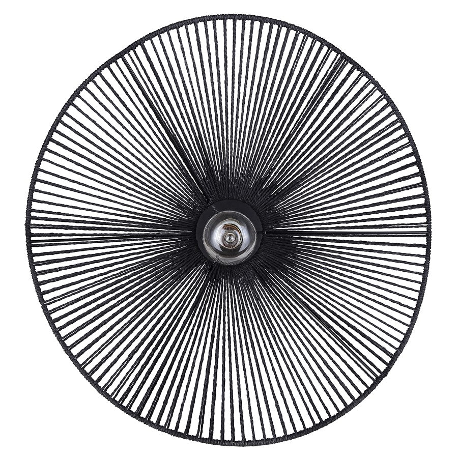 Canarm Georgia 20in 1-Light Pendant | Boho Black Woven Steel | Dining Room & Living Area | 20 x 20 x 9.375 in | Model IPL2208B01BK