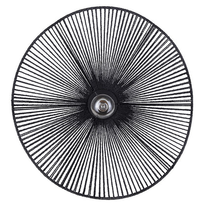 Canarm Georgia 20in 1-Light Pendant | Boho Black Woven Steel | Dining Room & Living Area | 20 x 20 x 9.375 in | Model IPL2208B01BK