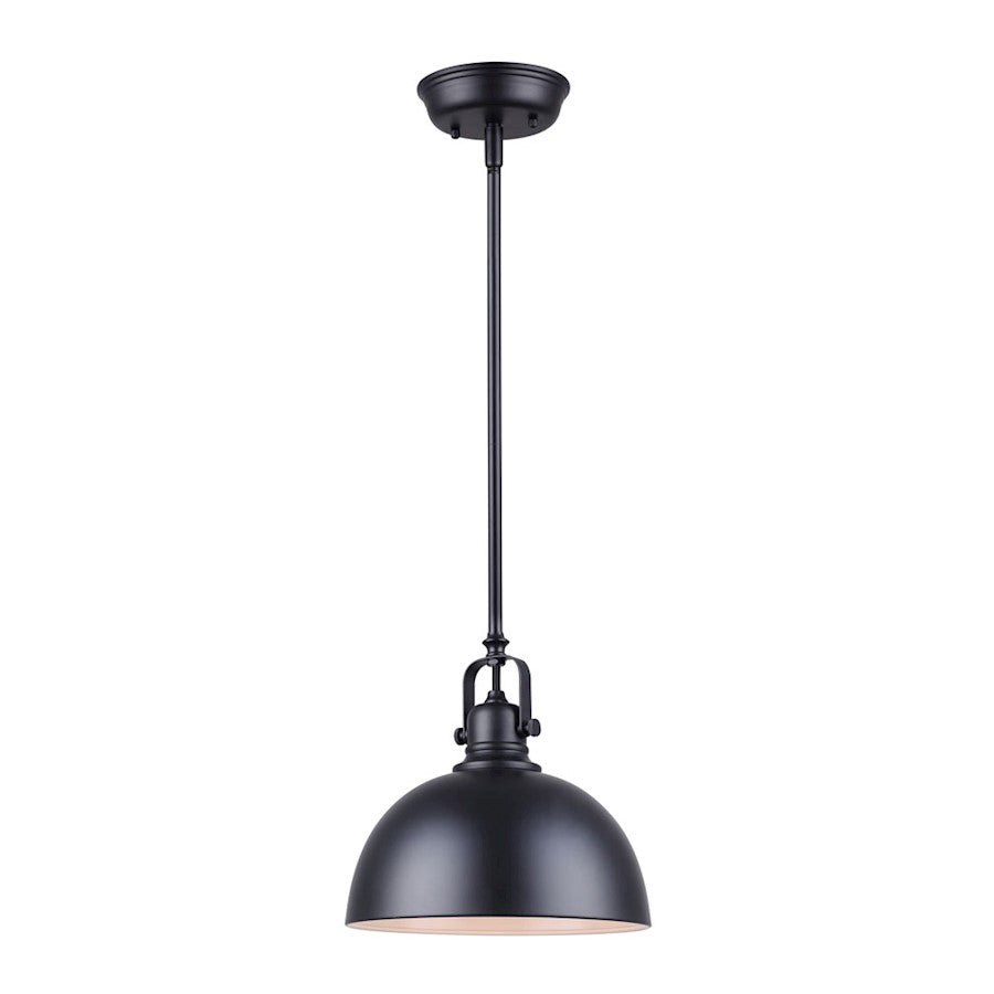 Canarm Polo 9in 1-Light Pendant | Matte Black Steel | Entryway & Kitchen Island | 9 x 9 x 59.75 in | Model IPL222B01BK