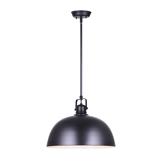 Canarm Polo 16in 1-Light Pendant | Matte Black Steel | Entryway & Kitchen Island | 16 x 16 x 15 in | Model IPL222B01BK16