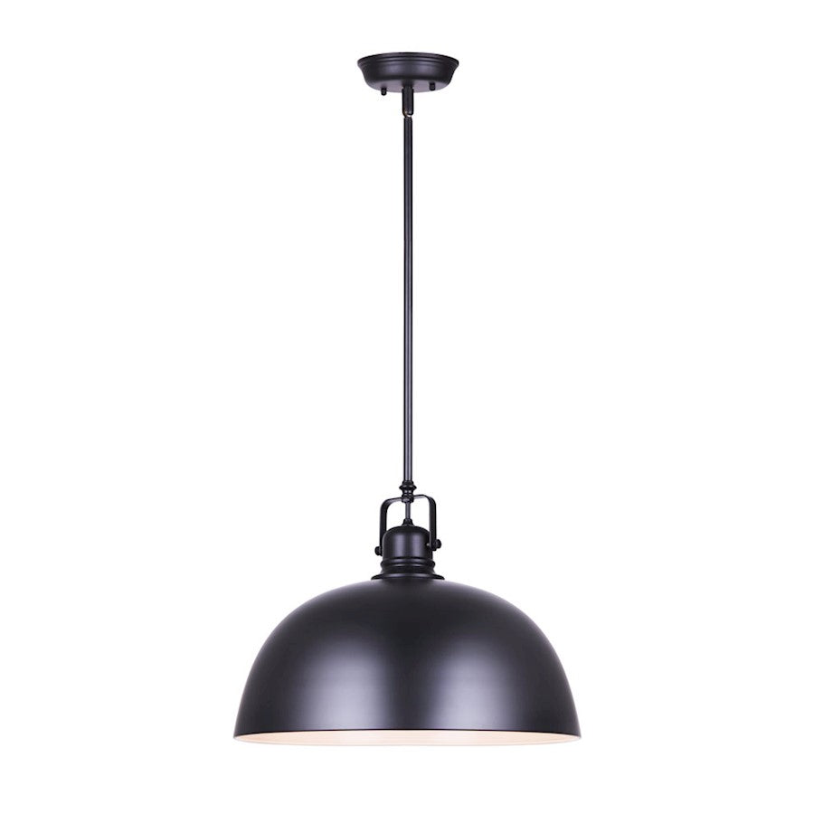 Canarm Polo 16in 1-Light Pendant | Matte Black Steel | Entryway & Kitchen Island | 16 x 16 x 15 in | Model IPL222B01BK16
