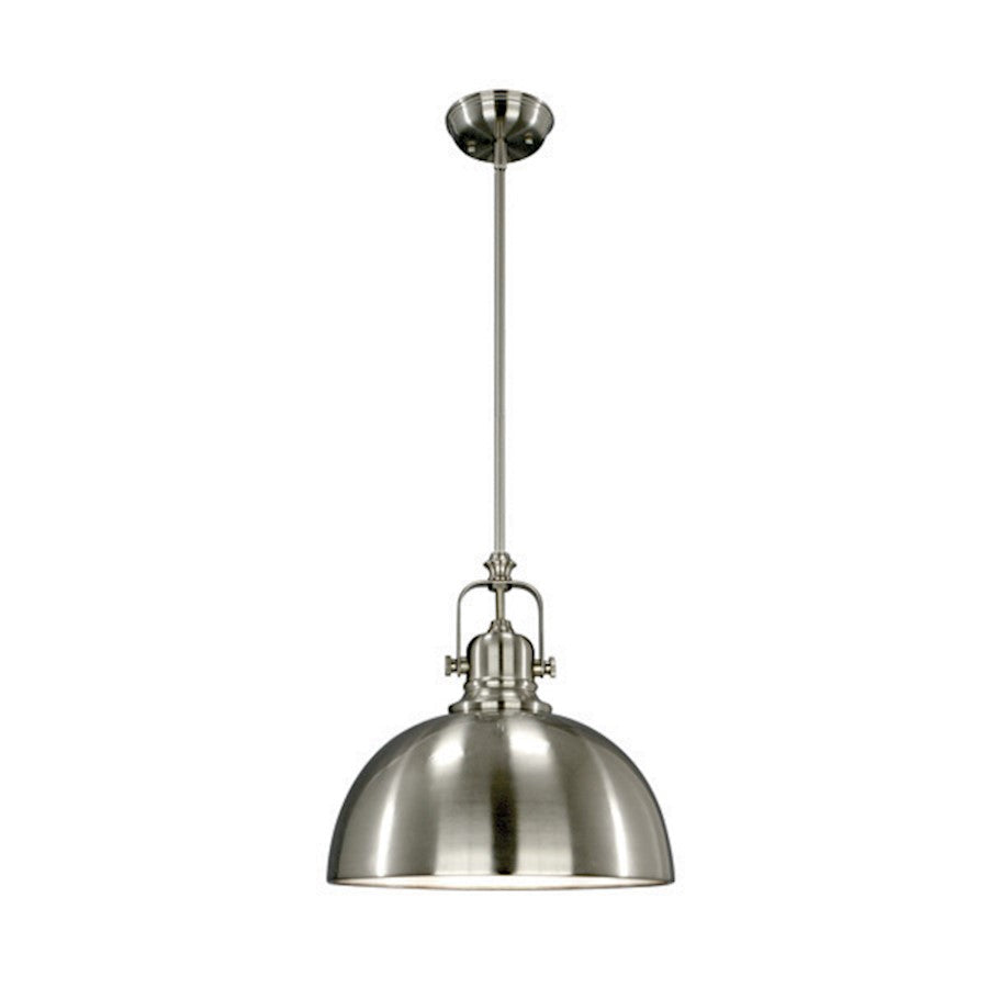 Canarm Polo 9in 1-Light Pendant | Brushed Nickel Steel | Kitchen Island & Dining Room | 9 x 9 x 60 in | Model IPL222B01BN